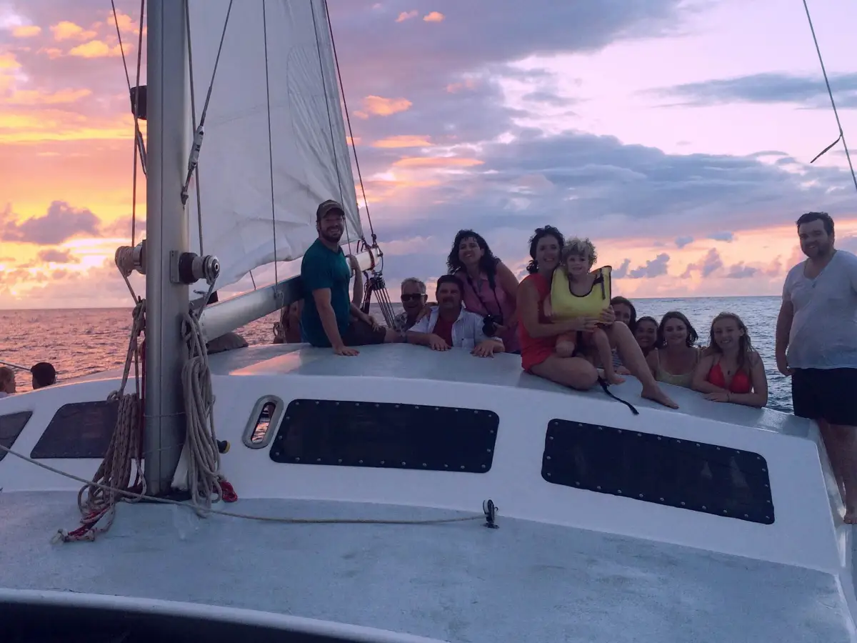 a group of people on a boat